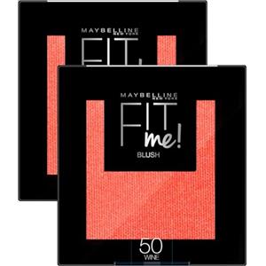 Maybelline New York Fit Me Blush in Polvere Facile da Sfumare Effetto Naturale Colore Pieno Tonalità 50 Wine - 2 Cosmetici