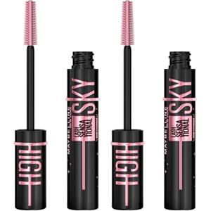 Maybelline New York Sky High Lash Sensational Mascara Volumizzante e Allungante Colore Cosmic Black con Scovolino Flessibile per Ciglia Definite Lunghe e Piene - 2 Cosmetici