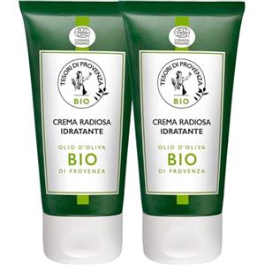 La Provençale Tesori di Provenza Crema Radiosa Idratante e Illuminante con Olio di Oliva Biologico e Burro di Karitè 99% di Origine Naturale - 2 Flaconi da 50ml