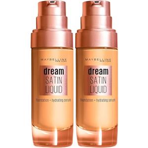 Maybelline New York Dream Satin Liquid Fondotinta Liquido con Siero Idratante Effetto Satinato Colore Light Honey - 2 Flaconi da 30ml