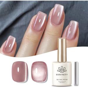 Born Pretty Smalto Semipermanente Unghie Magnetico Rosa - Smalto Semipermanente Gel per Unghie Soak-Off UV/LED per Nail Art Salone