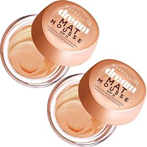 Maybelline New York Dream Mat Mousse SPF 18 Fondotinta Opacizzante Coprente e Traspirante Zona T Colore 40 Fawn per Pelli Miste o Grasse - 2 Cosmetici