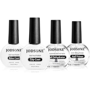 JODSONE 4 Bottiglie 10ML Primer per unghie Base Coat Top Coat Lucido ad asciugatura rapida durevole DIY Nail Art Design Regalo di lunga durata per le ragazze