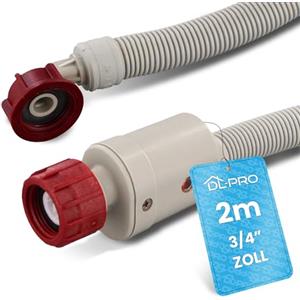 DL-pro Tubo di ingresso di acqua universale Tubo angolato aquastop da 2 m con valvola di sicurezza e temperatura continua - 90°C per lavatrice lavastoviglie lavapiatti