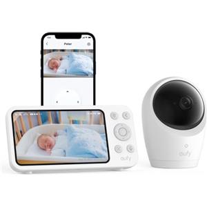 eufy Security eufy Baby Monitor E20 with 2K HD Camera, 5'' 720p Display, Hybrid Wi-FI and No Wi-FI Connection, App and Monitor Control, Pan-Tilt, 4× Zoom, Portable Camera with Built-in Battery, ANR, Smart Alerts