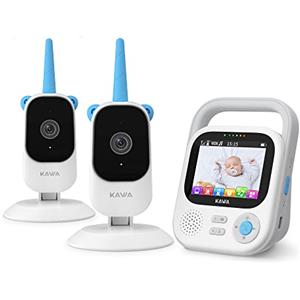 KAWA Baby Monitor con 2 Fotocamera, Video Baby Monitor con Fotocamera 2K QHD, Schermo 2.8