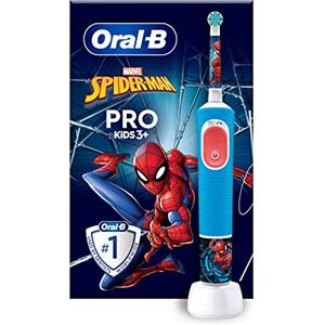 Oral-B Spazzolino Elettrico Ricaricabile Pro Kids Marvel Spiderman, 1 Testina, per Bambini da 3 Anni in Su, 1 Spazzolino