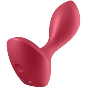 Satisfyer, vibratore anale, plug anale, 'Backdoor Lover', 11 cm, silicone impermeabile, ricaricabile e delicato sulla pelle, colore:rosso