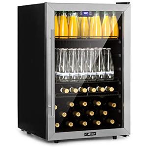 Klarstein Mini Frigo da Camera per Birra, Frigo Portatile da Camera, Frigo Piccolo da Ufficio, Mini Frigo da Ufficio con Porta in Vetro, Mini Frigo Bar da Camera con Ripiani Rimovibili, 0-20°C, 147L