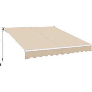 Yaheetech Tenda da Sole a Bracci Estensibili Avvolgibile Impermeabile da Esterno Balcone con Manovella Resistente ai Raggi UV Manuale per Porta e Finestra Angolazione Regolabile 300 x 250 cm Beige