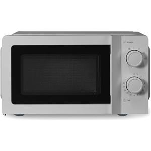 BAKAJI Forno a Microonde Elettrico Capacità 20 litri, Fornetto Potenza 700 Watt e 6 Livelli di Potenza, 6 Programmi di Cottura Selezionabili, Controllo Pulsanti e Manopola, 24x44x34cm (Grigio)