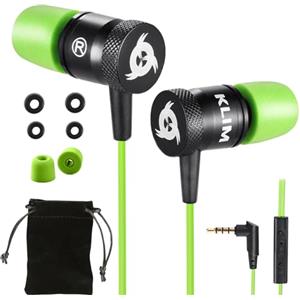 KLIM Fusion Auricolari con Microfono + Audio di Alta qualità + Cuffie di Lunga Durata con Memory Foam + Garanzia 5 Anni - Jack 3.5 mm per iOS Android PC Console + Nuova Versione 2024 + Verde