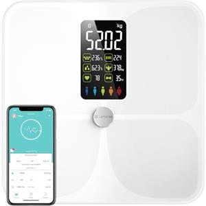 Lepulse Bilancia Pesapersone Digitale, Bilancia Impedenziometrica Professionale Lescale F4, Smart Bilancia Massa Magra e Grassa BMI con 15 Indici, Bilancia Pesapersone Professionale con App per IOS e Android