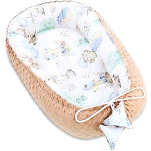 Totsy Baby Riduttore lettino neonato - 90x50 cm nido culla pod cocoonababy babynest antisoffoco per bambina e bambino baby nest per neonati Riccio cachi