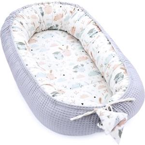 Totsy Baby Riduttore lettino neonato - 90x50 cm nido baby nest antisoffoco culla pod cocoonababy confortevole cotone waffle babynest per neonati 1. Grigio Gufi