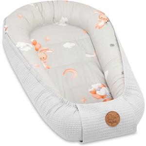 Totsy Baby Riduttore lettino neonato - 90x50 cm nido baby nest antisoffoco culla pod cocoonababy confortevole cotone waffle babynest per neonati Coniglio