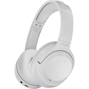 iDiskk ANC - Cuffie ibride con cancellazione attiva del rumore, cuffie over-ear wireless Bluetooth 5.3, con microfono e bassi profondi, audio Hi-Fi (grigio)