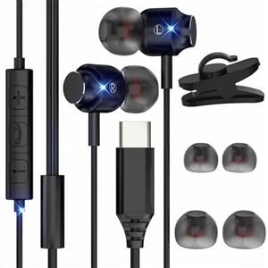 Eisreho Cuffie USB C con Microfono, Cuffie Type C per Samsung Galaxy S23 S24 S22 Ultra A53 A33 A54 5G, Hi-Fi Stereo Auricolari Tipo C In-Ear con Filo Auricolari USB C per iPhone 15 Pro Max Google Pixel 8 7