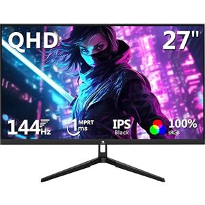 Z Z-Edge Z-Edge Monitor Gaming 27'' 2K QHD(2560x1440), IPS Pannello, 1ms, FreeSync, 144 Hz, Schermo PC Cornice Ultra Sottile, Inclinazione Regolabile, 2*HDMI2.0 & 2*DP1.4, RGB, VESA 100*100mm (Cavo DP Incluso)