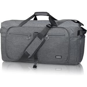 Fmeida Borsone da Viaggio 65L Pieghevole Borsone Palestra Grande Capacità Borsa Sportiva Impermeabile Borse da Viaggio Uomo Donna per Viaggi Campeggio Vacanza, Grigio Chiaro