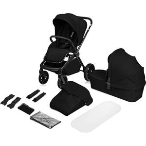 LIONELO MIKA PLUS 2 in 1 Passeggino Duo per Bambini 0-48 mesi fino a 2 kg Navicella fino a 9 kg, Schienale e Poggiapiedi Regolabili, Amortizzazione, AiryDots, Ruote Girevoli PU 360° Cappottina XXL