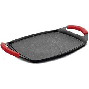 Lacor, Piastra/grill di Alluminio Pressofuso, Finitura in Pietra, 33.5 x 25 cm