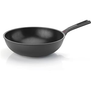 Guzzini - WOK in alluminio, antiaderente, 28 cm, Nero, COOK&PLUS