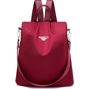 shepretty Zaino Donna antifurto Borsa Tracolla Zainetto Viaggio Daypack zaino donna scuola,8864Rosso