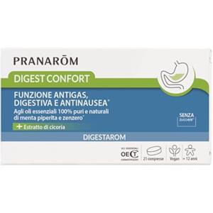 PRANAROM - Digestarom - Digest Comfort - Comfort digestivo - Olio essenziale di menta piperita e zenzero 100% puro e naturale - Estratto naturale di cicoria - Vegan - 21 compresse