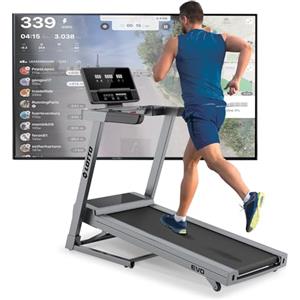 LOTTO Evo Tapis roulant elettrico pieghevole,3.75 CV,max.120kg,Bluetooth,Anyrun/Kinomap/Zwift,inclinazione automatica su 12 livelli,computer LED,1-16 km/h,125x45 cm,36 programmi, chiave di sicurezza