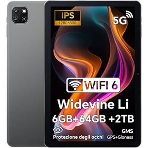 OSCAL Tablet 10 Pollici Pad 50 WiFi, 6GB RAM+64GB ROM(TF 2TB) Tablet Android, Tablet in Offerta Bluetooth 5.2 | 1280 * 800 IPS | Split-Screen | WiFi 6 | 5MP+8MP | 5100mAh | Widevine L1(Grigio)