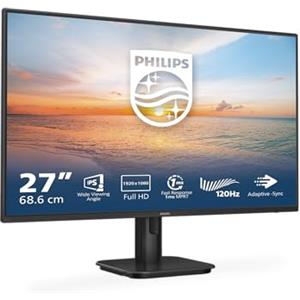 Philips 27E1N1100A - Monitor Full HD da 27 pollici, integrato Altoparlante, tempo di risposta 1 ms (1920x1080, 120 Hz, VGA, HDMI 1.4) nero, 2023, altoparlante integrato