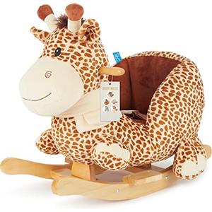 BIECO Peluche Animale a Dondolo Giraffa | Cavallo a Dondolo Bambino | Animale a Dondolo Bambino | Altalena per Bambini da Interno | sdraietta per Bambini | Altalena per Bambini | Cavallo a Dondolo