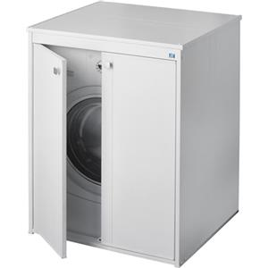Paritec Coprilavatrice in Resina PVC, Resistente all'umidità, Kit di fissaggio a muro incluso, Interno e Esterno, L70 x P60 x H94 cm, Bianco
