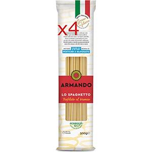 ARMANDO X4 PASTA ARMANDO LO SPAGHETTO DI SEMOLA DI GRANO DURO ITALIANO - TRAFILATA AL BRONZO - ZERO RESIDUI DI PESTICIDI E GLIFOSATO (4 X 500gr)