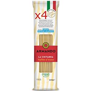 ARMANDO X4 PASTA ARMANDO LA CHITARRA DI SEMOLA DI GRANO DURO ITALIANO - TRAFILATA AL BRONZO - ZERO RESIDUI DI PESTICIDI E GLIFOSATO (4 X 500gr)