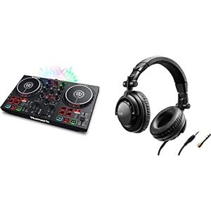 Numark Party Mix II - Console DJ a 2 Canali per Serato DJ Lite, con Scheda Audio Integrata, Presa Cuffie, Controlli Pad, Crossfader, Jog Wheel e Luci da Discoteca & Hercules HDP DJ45DJ Headphones