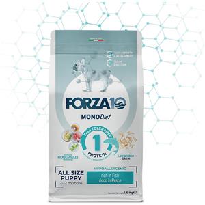 Forza10 Alimento Dietetico Secco Completo per Cuccioli e Cagne in Gravidanza/Allattamento al Pesce - 1,5 kg