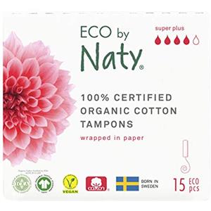 Eco By Naty, Assorbenti Interni digitale, Super Plus, 15 assorbenti interni. Realizzati con fibre vegetali e vegani. 0% di plastica.