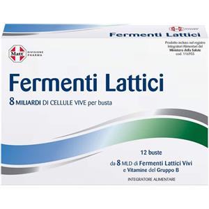 Matt Pharma Fermenti Lattici Integratore Alimentare - 12 Bustine con 8 miliardi di cellule vive per l'equilibrio della flora intestinale