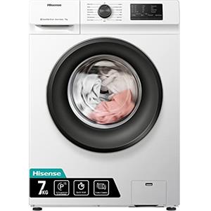 Hisense WFVC7012E - Lavatrice a Carica Frontale 7 Kg, 1200 rpm, 15 Programmi, Display LED, Programma Rrapido, Partenza Ritardata, Child Lock