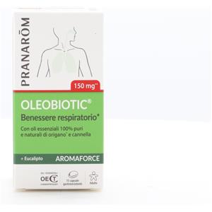 Pranarom Aromaforce Oleobiotic - Integratore per il Benessere Respiratorio con Oli Essenziali - 15 Capsule Gastroresistenti