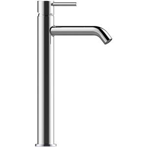 BOSSINI Teo Miscelatore Monocomando Alto per Lavabo in Ottone Cromo Lucido con Cartuccia Ceramica e Piletta Push-to-Open