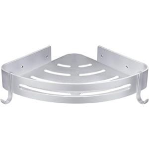 VIVIIHOO mensola doccia angolare senza foratura,1 pezzo di doccia angolare in acciaio inox per bagno e cucina,mensola doccia senza angolo forare,cestello doccia angolare argento,protezione antiruggine