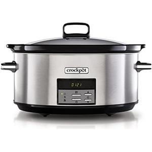 Crock-pot Pentola per Cottura Lenta, Slow Cooker, Extra Large 7.5 litri, fino a 10 Persone, Spegnimento Automatico, 2 Impostazioni Cottura e Funzione Warm automatica, 230 W, Ceramica, Argento