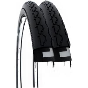 ECOVELO 2 COPERTURE 24 X 1 3/8 (37-540) COPPIA COPERTONI NERI GOMME PER CARROZZINA DISABILI CARROZZELLA CITY BIKE 24
