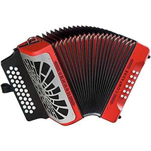 Hohner Accordatori Diat Pulsanti HOHNER Accordeon per pianoforte cromatico COMPADRE FBBEB ROSSO SILVER GRILL.
