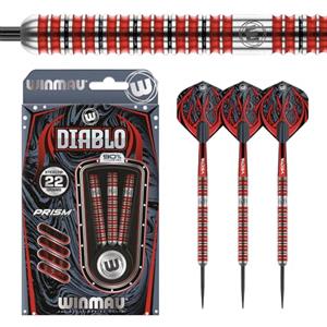 WINMAU Diablo Set di Freccette in tungsteno Steeltip Professionale da 24 Grammi con Alette e steli (Alberi)