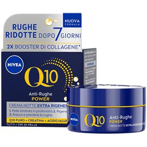 Nivea Q10 Anti-Rughe Power Crema Viso Notte Extra Rigenerante 50ml - Idratante e Antirughe con Coenzima Q10 e Creatina