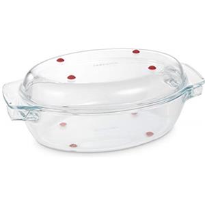 Tescoma 629086 GrandChef Rostiera Ovale con Coperchio, Vetro, 35 x 21 cm